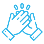 In Person Training In Person Training blue high five icon